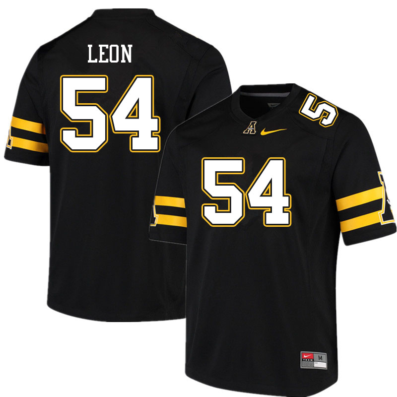 Men #54 Orlando Leon Appalachian State Mountaineers College Football Jerseys Sale-Black